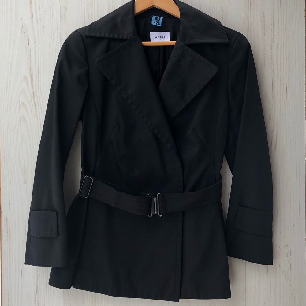 Akris Punto snap closure nylon black jacket 8